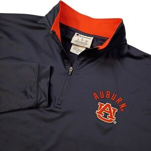 Champion Quarter Zip Pullover Mens Large AUBURN UNIVERSITY Blue‎ Performance AU